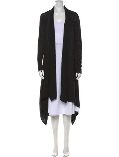 Pre-owned Piazza Sempione Virgin Wool Open Front Sweater In Black