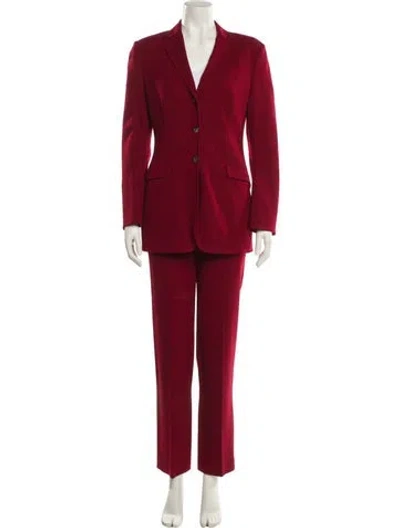 Pre-owned Piazza Sempione Virgin Wool Pantsuit In Red