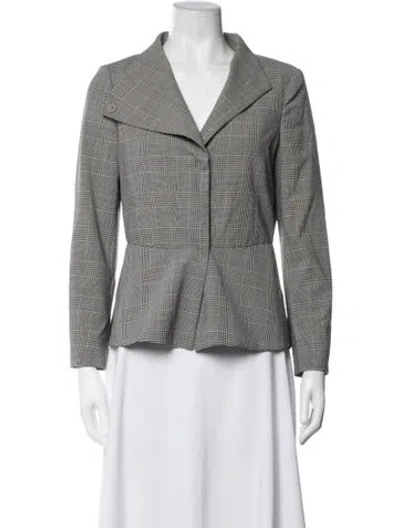 Pre-owned Piazza Sempione Virgin Wool Plaid Print Blazer In Black