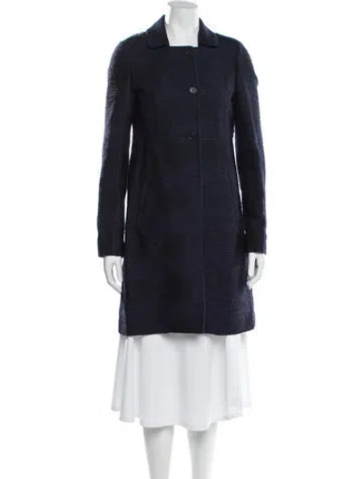 Pre-owned Piazza Sempione Virgin Wool Printed Coat In Blue