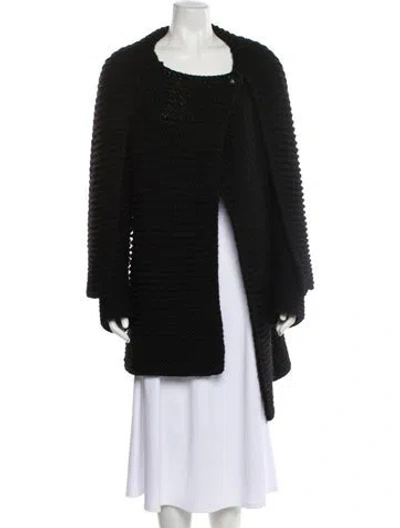Pre-owned Piazza Sempione Virgin Wool Scoop Neck Sweater In Black