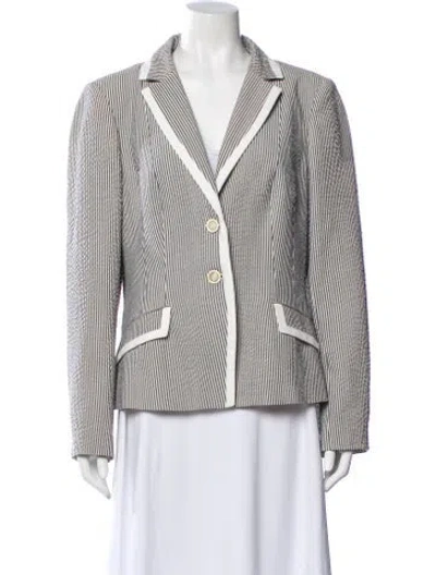 Pre-owned Piazza Sempione Virgin Wool Striped Blazer In Gray