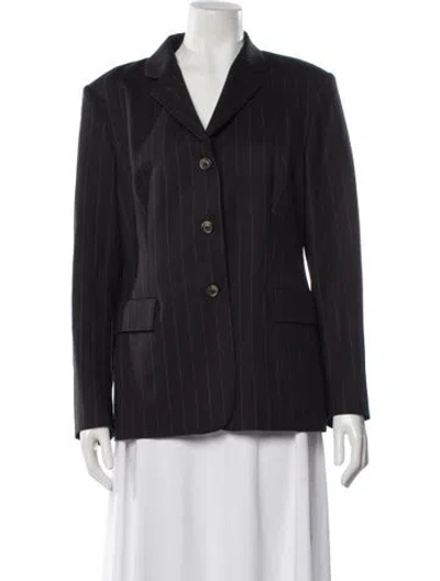 Pre-owned Piazza Sempione Virgin Wool Striped Blazer W/ Tags In Brown