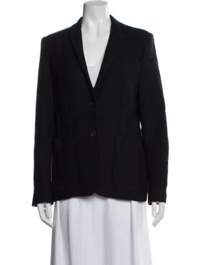 Pre-owned Piazza Sempione Virgin Wool Tweed Pattern Blazer In Black