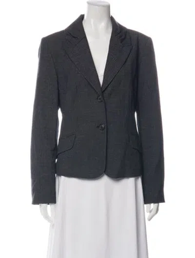 Pre-owned Piazza Sempione Virgin Wool Tweed Pattern Blazer In Blue