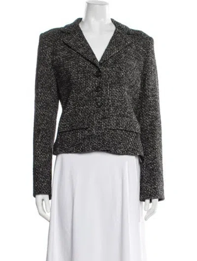 Pre-owned Piazza Sempione Virgin Wool Tweed Pattern Coat In Black