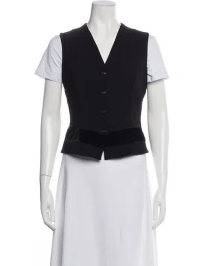 Pre-owned Piazza Sempione Virgin Wool Vest In Black
