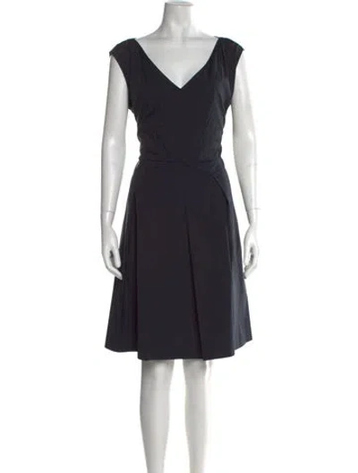Pre-owned Piazza Sempione V-neck Knee-length Dress In Black