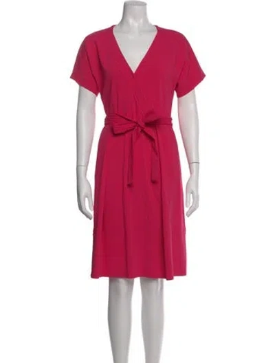 Pre-owned Piazza Sempione V-neck Knee-length Dress In Pink