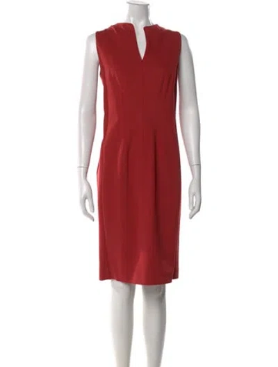 Pre-owned Piazza Sempione V-neck Knee-length Dress In Red