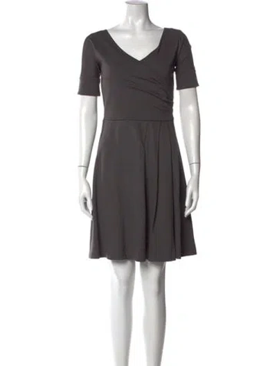Pre-owned Piazza Sempione V-neck Mini Dress In Gray