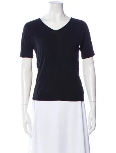 Pre-owned Piazza Sempione V-neck Short Sleeve T-shirt In Blue