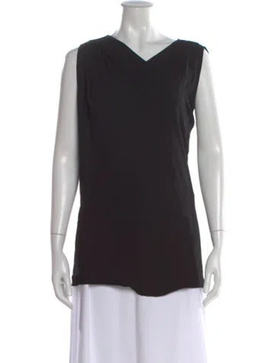 Pre-owned Piazza Sempione V-neck Sleeveless Top In Blue