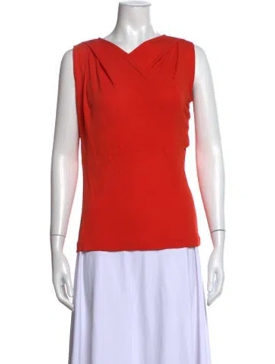 Pre-owned Piazza Sempione V-neck Sleeveless Top In Red