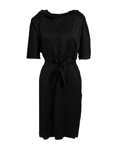 Piazza Sempione Woman Midi Dress Black Size 14 Acetate, Viscose