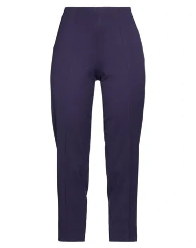 Piazza Sempione Woman Pants Dark Purple Size 4 Wool, Virgin Wool, Elastane In Blue