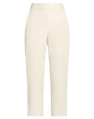 Piazza Sempione Woman Pants Ivory Size 10 Viscose, Linen In White