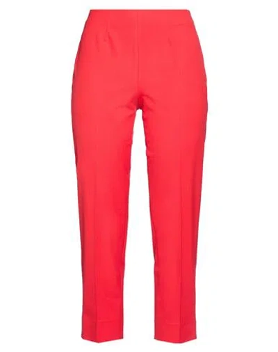 Piazza Sempione Woman Pants Red Size 16 Cotton, Elastane