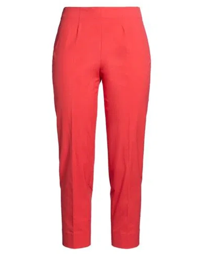 Piazza Sempione Woman Pants Red Size 8 Cotton, Elastane