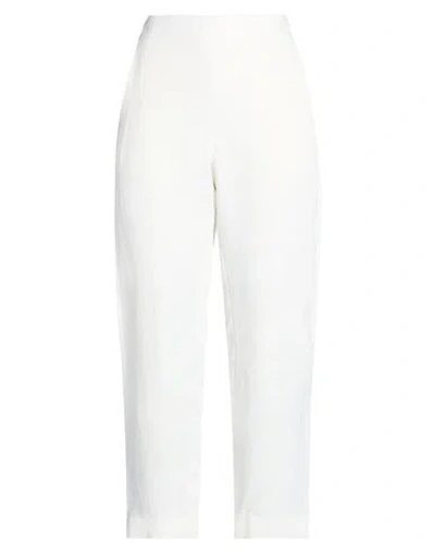 Piazza Sempione Woman Pants White Size 12 Viscose, Linen