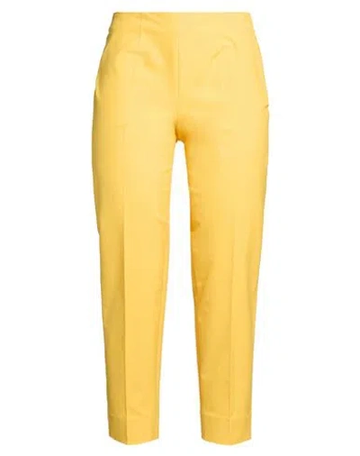 Piazza Sempione Woman Pants Yellow Size 6 Cotton, Elastane