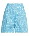 Piazza Sempione Woman Shorts & Bermuda Shorts Azure Size 8 Cotton, Elastane In Blue