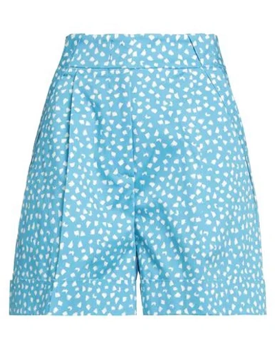 Piazza Sempione Woman Shorts & Bermuda Shorts Azure Size 8 Cotton, Elastane In Blue