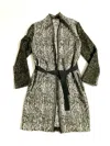 Piazza Sempione Women's Wool Belted Open Front Coat In Green/white In Multi
