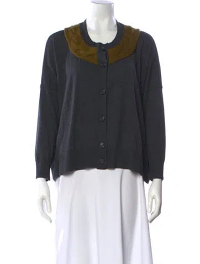 Pre-owned Piazza Sempione Wool Colorblock Pattern Sweater In Gray
