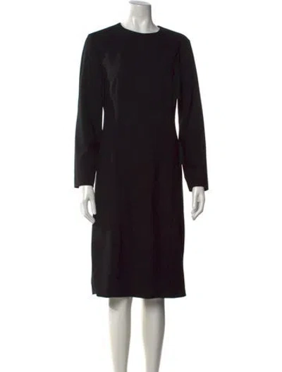 Pre-owned Piazza Sempione Wool Knee-length Dress In Black