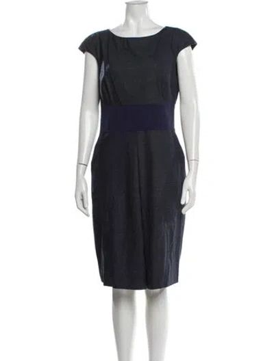 Pre-owned Piazza Sempione Wool Knee-length Dress In Blue