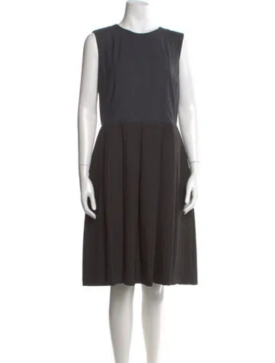 Pre-owned Piazza Sempione Wool Knee-length Dress In Gray