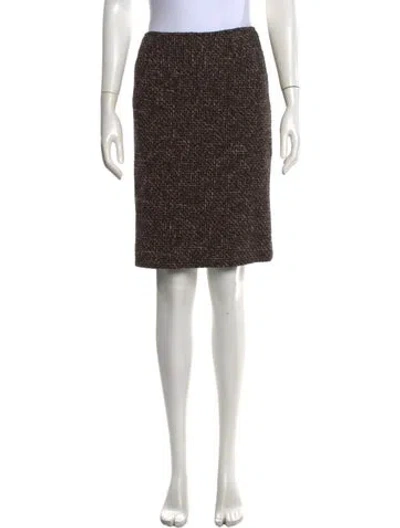 Pre-owned Piazza Sempione Wool Knee-length Skirt In Brown/neutrals