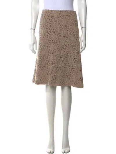 Pre-owned Piazza Sempione Wool Midi Length Skirt In Brown/neutrals