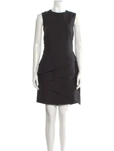 Pre-owned Piazza Sempione Wool Mini Dress In Black