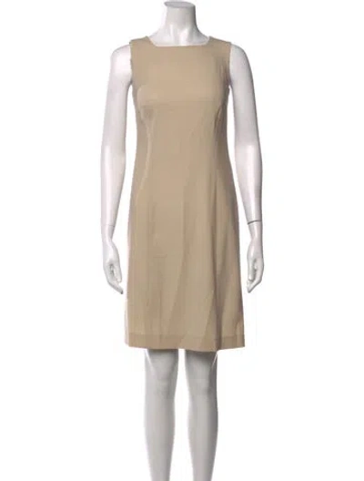 Pre-owned Piazza Sempione Wool Mini Dress In Neutrals
