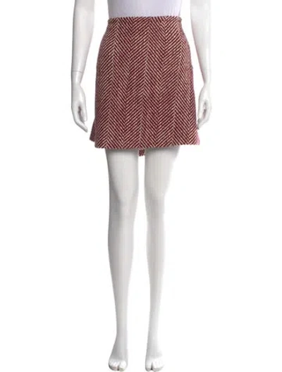 Pre-owned Piazza Sempione Wool Mini Skirt In Red