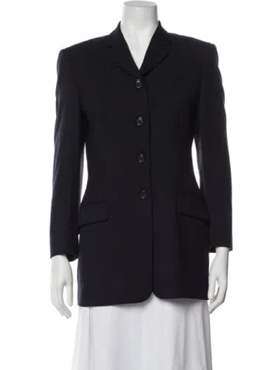 Pre-owned Piazza Sempione Wool Patterned Blazer In Blue