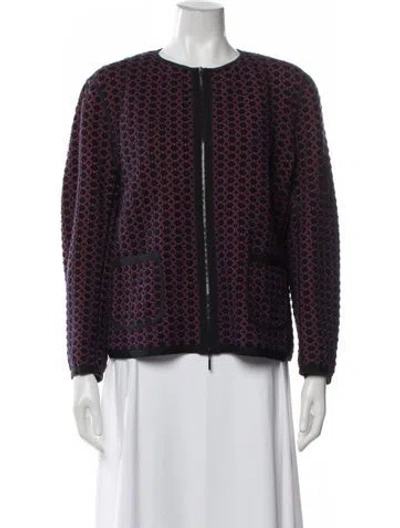 Pre-owned Piazza Sempione Wool Patterned Jacket In Purple