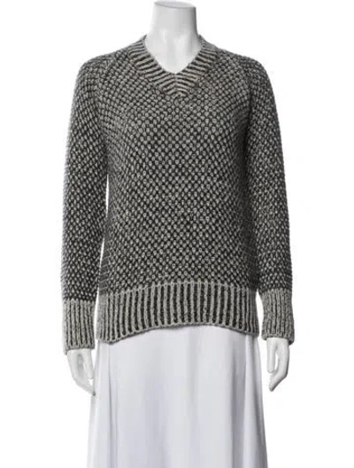 Pre-owned Piazza Sempione Wool Patterned Sweater In White
