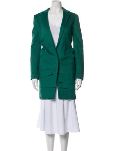 Pre-owned Piazza Sempione Wool Peacoat In Green