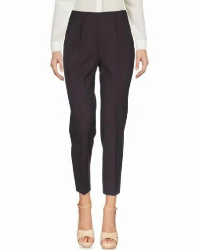 Piazza Sempione Wool Straight Leg Ankle Crop Pant In Purple