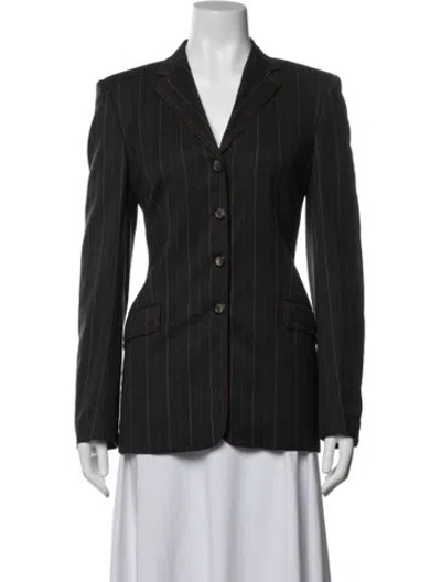 Pre-owned Piazza Sempione Wool Striped Blazer In Blue