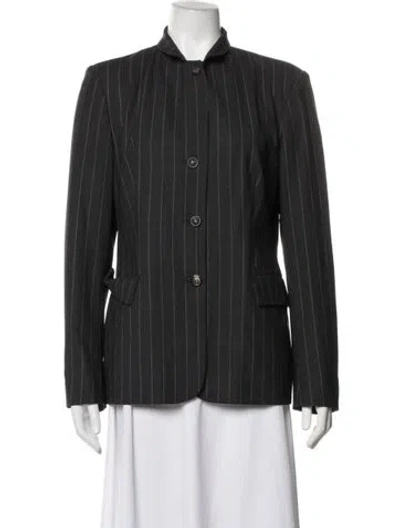 Pre-owned Piazza Sempione Wool Striped Blazer In Grey