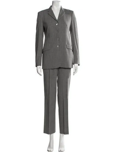 Pre-owned Piazza Sempione Wool Striped Pantsuit In Grey