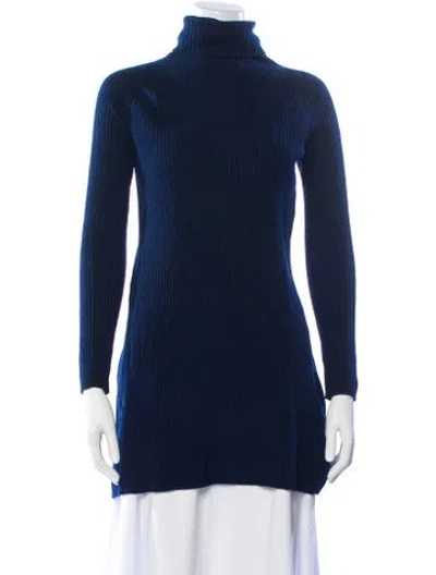 Pre-owned Piazza Sempione Wool Turtleneck Sweater In Blue