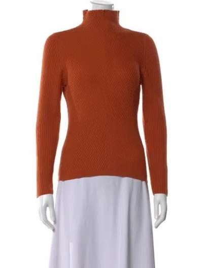 Pre-owned Piazza Sempione Wool Turtleneck Sweater In Orange