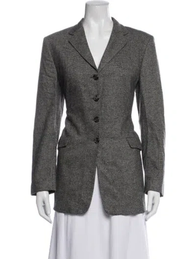 Pre-owned Piazza Sempione Wool Tweed Pattern Blazer In Grey
