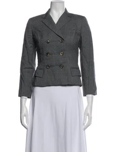 Pre-owned Piazza Sempione Wool Tweed Pattern Blazer In Grey
