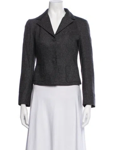 Pre-owned Piazza Sempione Wool Tweed Pattern Blazer In Grey